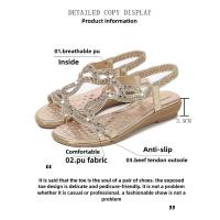 Sandalias de Mujer Verano 2025 Diseño Boho con Talón y Cristales Sandalia Deportiva para Playa - details 1