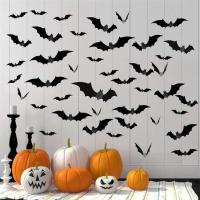 Kit de decoración de Halloween, mantel redondo Ence negro, 42 piezas, camino de mesa de comedor, telaraña gigante, bufanda para chimenea, JAF041 - details 3