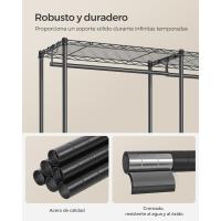 Estantes Ajustables Barras para Colgar y Ganchos Duraro Separable Negro Tinta - details 6