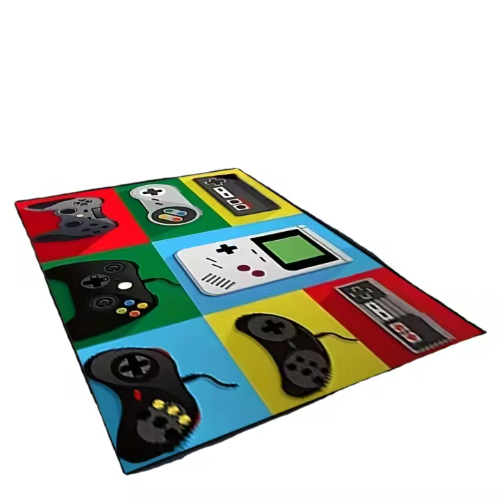 Tapete para piso, alfombras coloridas con diseños de videojuegos, alfombra antideslizante para sala de estar y dormitorio, 1 unidad - 1