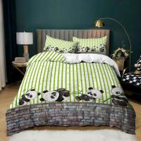 Juego de cama con estampado de Panda para niños y niñas, funda de edredón con fundas de almohada, color blanco y negro, tamaño Queen - details 9