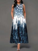 Women's Boho Long Dress Elegant Sleeveless Floral Print Casual Beach Party Summer Dress - details 4