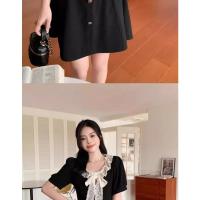 Vestido Vintage de Talla Grande con Cuello Redondo y Lazo Vestido Adelgazante de Estilo Veraniego para Ocultar la Forma del Cuerpo con Diseño Elegante - details 13