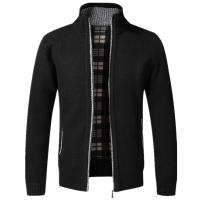 Top Quality Autumn Winter New Men's Jacket Slim Fit Stand Collar Zipper Jacket Men Solid Cotton Thick Warm  Sweater - details 22