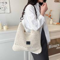 Bolso tejido de playa hueco, bolso de mano para playa, bolso de playa bohemio, bolso de cubo, bolso de hombro hueco de gran capacidad para compras - details 11