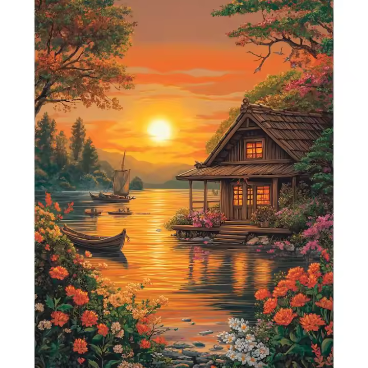 RUOPOTY Pintura por Números Moderna Dibujo de Paisaje de Acrílico Arte de Pared Pintado a Mano - 1