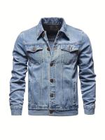 Chaqueta vaquera desgastada informal para hombre, abrigo con solapa de estilo callejero con múltiples bolsillos - details 11