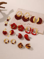Pendientes de lustrous para las mujeres,316L pendientes colgantes de Maple inoxidable - details 10