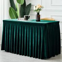 Mantel de Terciopelo Rectangular 1Pc para Eventos de Boda y Fiesta Cubierta de Mesa de Conferencia y Exhibición Blanco/Negro - details 0