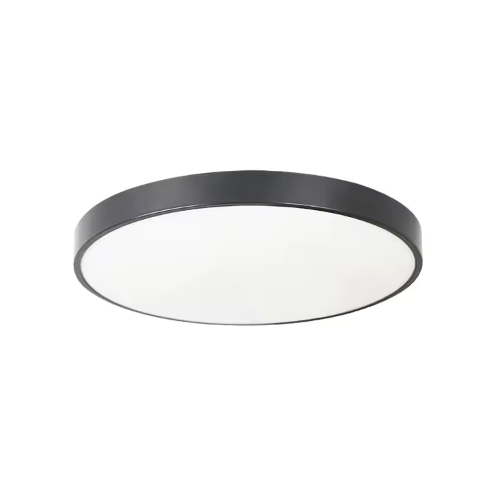 CBJKTX Lámpara de techo LED redonda negra plana de Ø27cm 17W 4000K IP44 resistente al agua moderna sencilla fina para pasillo - 1
