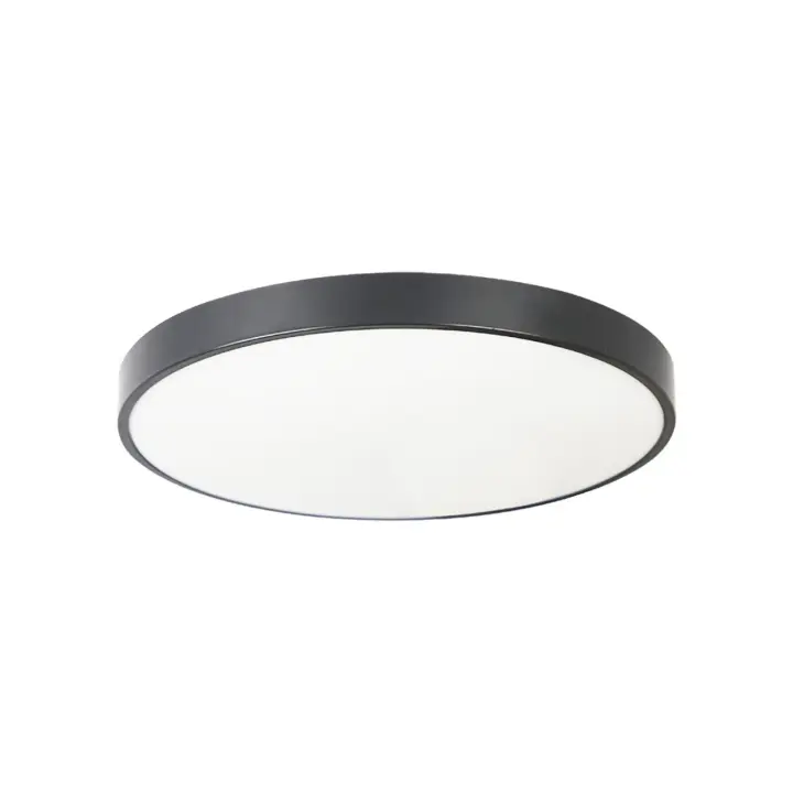CBJKTX Lámpara de techo LED redonda negra plana de Ø27cm 17W 4000K IP44 resistente al agua moderna sencilla fina para pasillo - 1