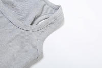BUNO-chándales informales para Mujer, conjunto de 2 piezas, chalecos cortos elásticos con cuello en U y pantalones cortos acanalados, ropa deportiva concisa para gimnasio - details 54