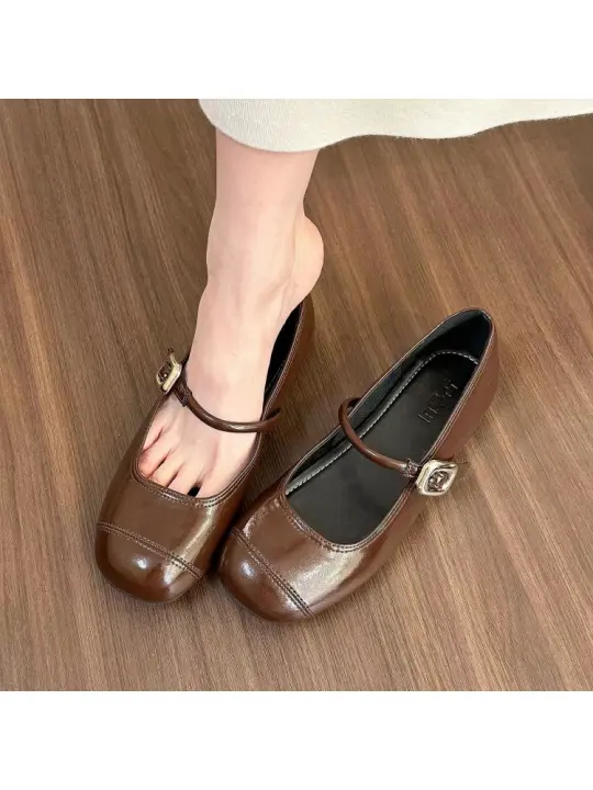 Sandalias Planas de Moda para Mujer 2025 Estilo Coreano Xiaoxiangfeng con Suela Suave y Plana - 1