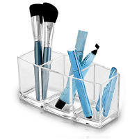 Estuche de acrílico con 3 ranuras para lápiz labial, organizador de lápices de cejas, caja de maquillaje - details 1