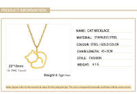 Collar Colgante De Gato Lindo Skyrim Para Mujeres Y Niñas Cadena De Metal Inoxidable Moda Joyería Regalo Amigo Color Frío - details 13