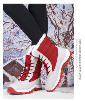 Zapatos de algodón de tubo de invierno, botas largas negras para mujer, botas de nieve cálidas y de forro polar grueso para exteriores, talla grande 42 para mujer - details 8