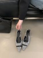 Impresionante Belleza Francés Sandalias de Tacón Alto con Estampado de Leopardo Zapatos de Mujer - details 11