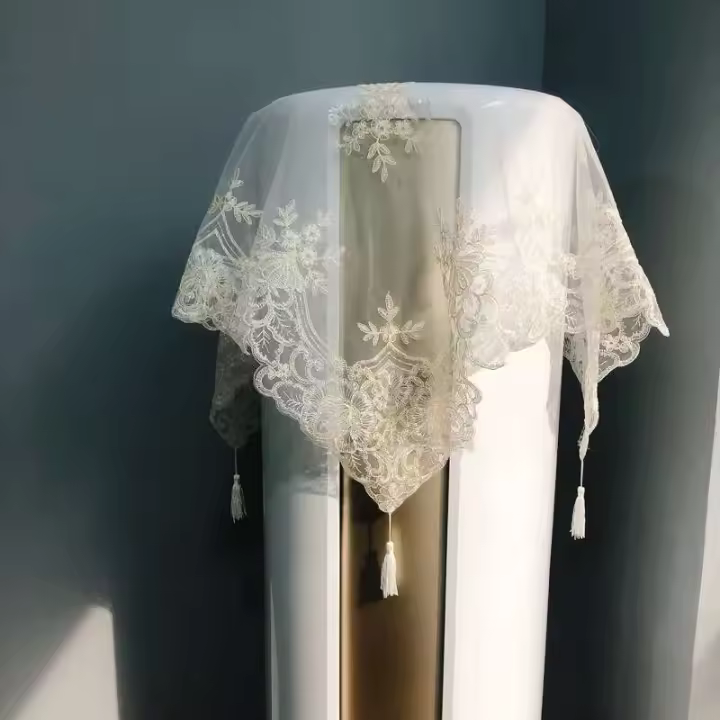 Juego de mantel floral beige central con bordado ENCE retro europeo, muebles, electrodomésticos, funda Antip, Navidad - 1