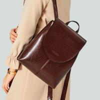 Nueva mochila, mochila simple para mujer, cuero de cera de aceite, mochila pequeña informal, bolso de viaje de alta gama de moda - details 1