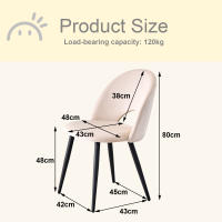EGOONM Juego de 4 sillas de comedor de cocina modernas, silla de comedor familiar nórdica, cojín trasero hueco moderno único, para cocina/sala de estar - details 5