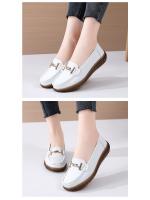 Zapatos de mujer de primavera nuevo estilo Mocasines de cuero genuino, punta redonda, planos, antideslizantes, suela suave Comodidad individual para mujeres de edad media y mayor - details 5
