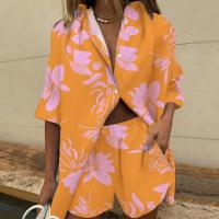 Conjunto de Verano 2025 para Mujer Blusa de Cuello Camisero con Estampado Floral y Shorts Holgados - details 4