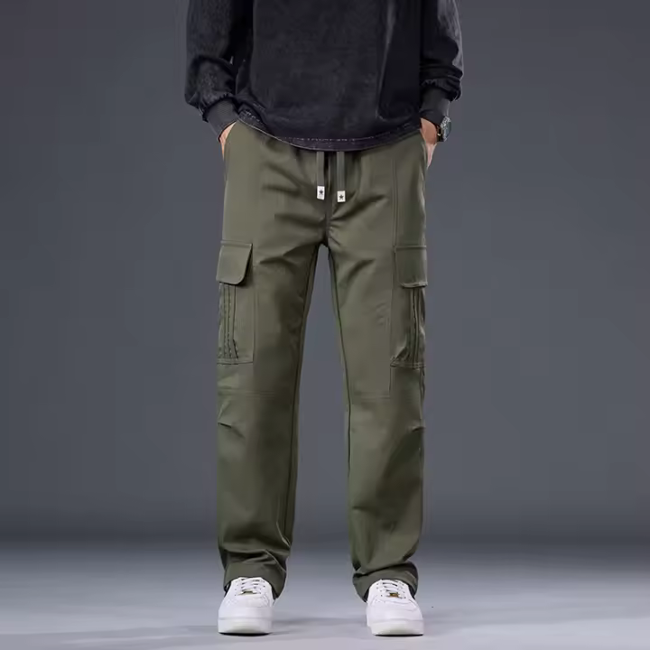 Trabajo 2025 nuevos pantalones sueltos de pierna recta finos de verano para hombres 1223 - 1