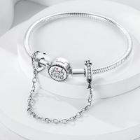 Cadena de Seguridad en Forma de Cruz Original 925 Plata Esterlina con Cuentas Ajuste para Pulsera Diy Joyería de Damas Regalo de Cumpleaños - details 12