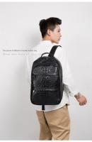 Mochila casual para hombres, mochila de cuero de moda, bolso de computadora de 15,6 pulgadas con patrón de cocodrilo, mochila de viaje - details 22