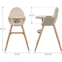 bebé 2 en 1, Silla Infantil, Trona portatil, Patas de Madera, Bandeja Ajustable, Fácil de limpiar, para niños, Beige - details 7