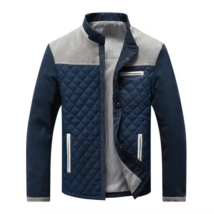 Chaqueta ligera para hombre, parabrisas informal de negocios, chaquetas con cuello elevado con diamantes, ropa de primavera - 1
