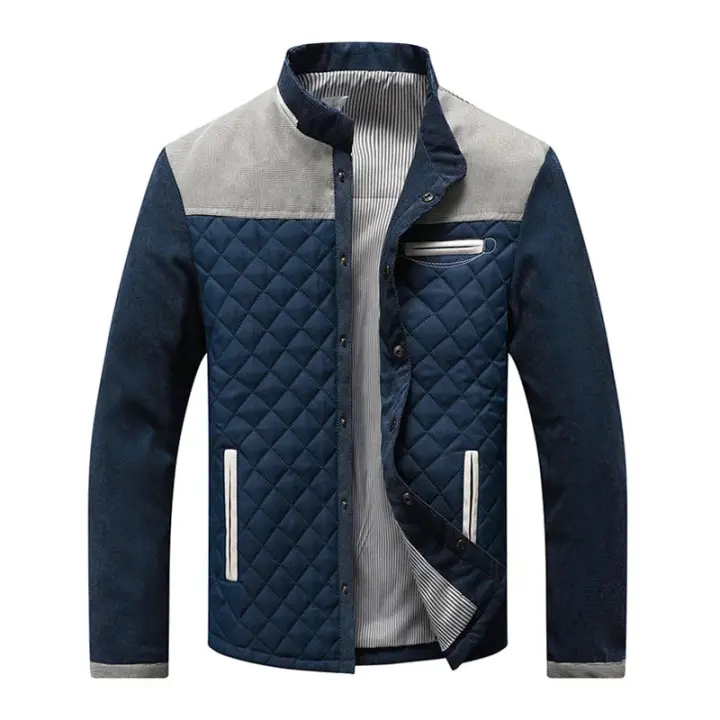 Cortavientos ligero informal de negocios para hombre, chaqueta con cuello colgante de diamantes, ropa de primavera - 1