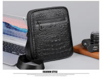 Bolso de Hombro Deportivo y de Ocio Patrón de Cocodrilo en Cuero Bolso Vertical de Moda Retro - details 12