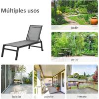 Hamaca de Aluminio para Exteriores Respalda Reclinable en 5 Posiciones Carga de 120 kg - details 14