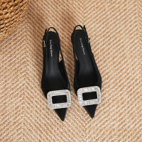 Zapatos de tacón de aguja con diamantes de imitación de metal francés de nuevo estilo para mujer - details 20