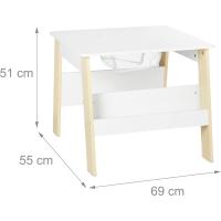Mesa y Sillas Infantiles Juego de Mesa y Sillas de Fibra Blanco/Beige Almacenamiento - details 3