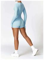 Pantalones cortos de yoga para mujer, bodys deportivos transpirables de cintura alta, para correr, gimnasio y entrenamiento de verano - details 29