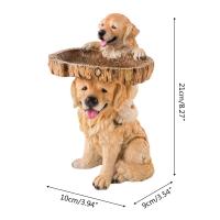 Estatua de Perro de Jardín Miniaturas de Cachorros Resina para Alimentación y Baño de Pájaros Decoración de Escultura Animal para Jardín Casa Patio Adorno de Regalo Novedoso - details 5