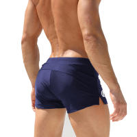 Jessborn pantalones de natación de ángulo plano con bolsillos con cremallera vertical para hombre, pantalones cortos de surf de playa elásticos y cómodos - details 3