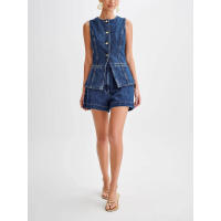 Conjunto de mezclilla sin mangas de moda casual de primavera/verano para mujer. - details 0