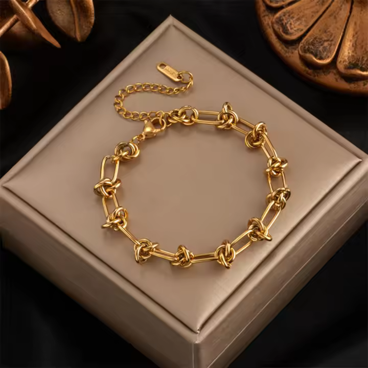 Pulsera de acero inoxidable 316L Estilo novedoso para mujeres Pulsera de oro antioxidante - 1