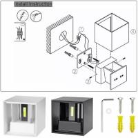 Aplique Pared Exterior, 12W Impermeable IP65 Lampara de pared Interior Exterior Luz Cálida 3000K 1000 lm Ángulo ajustable Lámpara Pared Blanco para Porche Salón Dormitorio - details 27