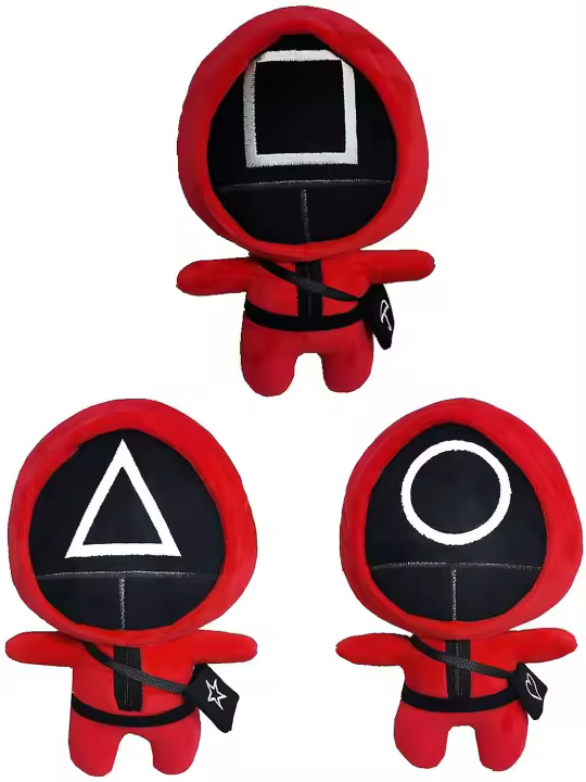 Figura de juego de juguetes de muñeco de peluche de calamar de 6' (3 piezas TriangleSquareCircle) - 1