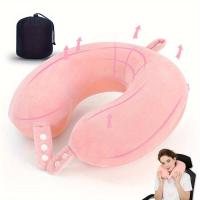 Almohada de viaje ajustable, almohada de espuma viscoelástica para el cuello, soporte para la cabeza, almohada suave para el cuello, 1 unidad - details 4