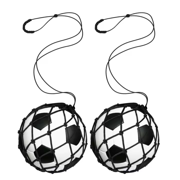 Kicker-Entrenador de patadas de fútbol, Red de entrenamiento para balón de fútbol, para tamaño 3, 4, 5, Solo, Ayuda de entrenamiento para práctica de patadas, color negro, 2 piezas - 1