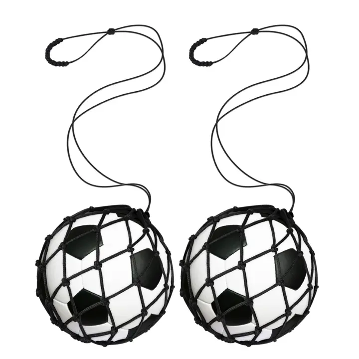 Kicker-Entrenador de patadas de fútbol, Red de entrenamiento para balón de fútbol, para tamaño 3, 4, 5, Solo, Ayuda de entrenamiento para práctica de patadas, color negro, 2 piezas - 1