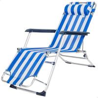 Plegable y reclinable Azul con cojín, 2 Posiciones, Aluminio y textileno, Medidas 47x95x75 cm , Peso máx. 110 Kg, Tumbonas Plegables para Playa, terraza y Camping (62300) - details 7