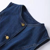 Vestido vaquero largo sin mangas para mujer, traje Sexy con abertura lateral, cuello vuelto, novedad de verano 2024 - details 36