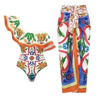 Conjunto de bikini con volantes para mujer, bikini brasileño estampado, traje de baño con falda, traje de playa para niña 2024 - details 24