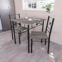 Juego de Mesa de Comedor y Silla, Juego de Muebles Modernos y contemporáneos para Cocina (Gris, 2 plazas) - details 1